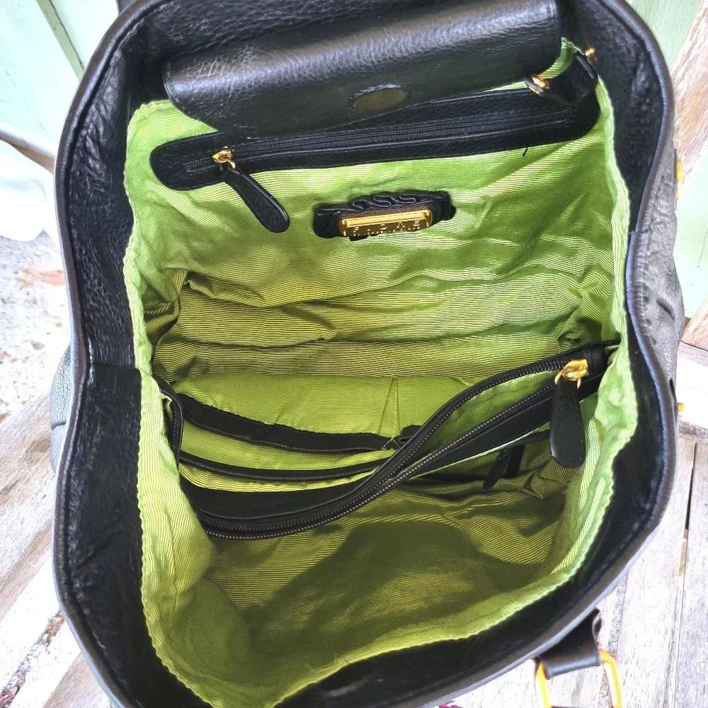 ISABELLA FIORE Black Leather Floral Shoulder Bag - Picture 4 of 9